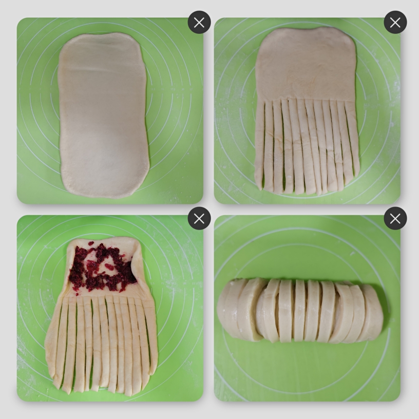 淡奶油玫瑰芯毛毛虫面包（50%冷藏中种法）的做法 步骤5