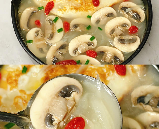 奶白鲜香～入秋的第一碗萝卜煎蛋蘑菇汤