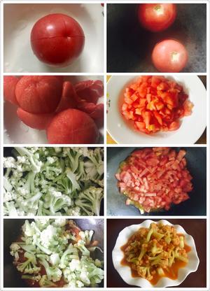 番茄有机花菜的做法 步骤1