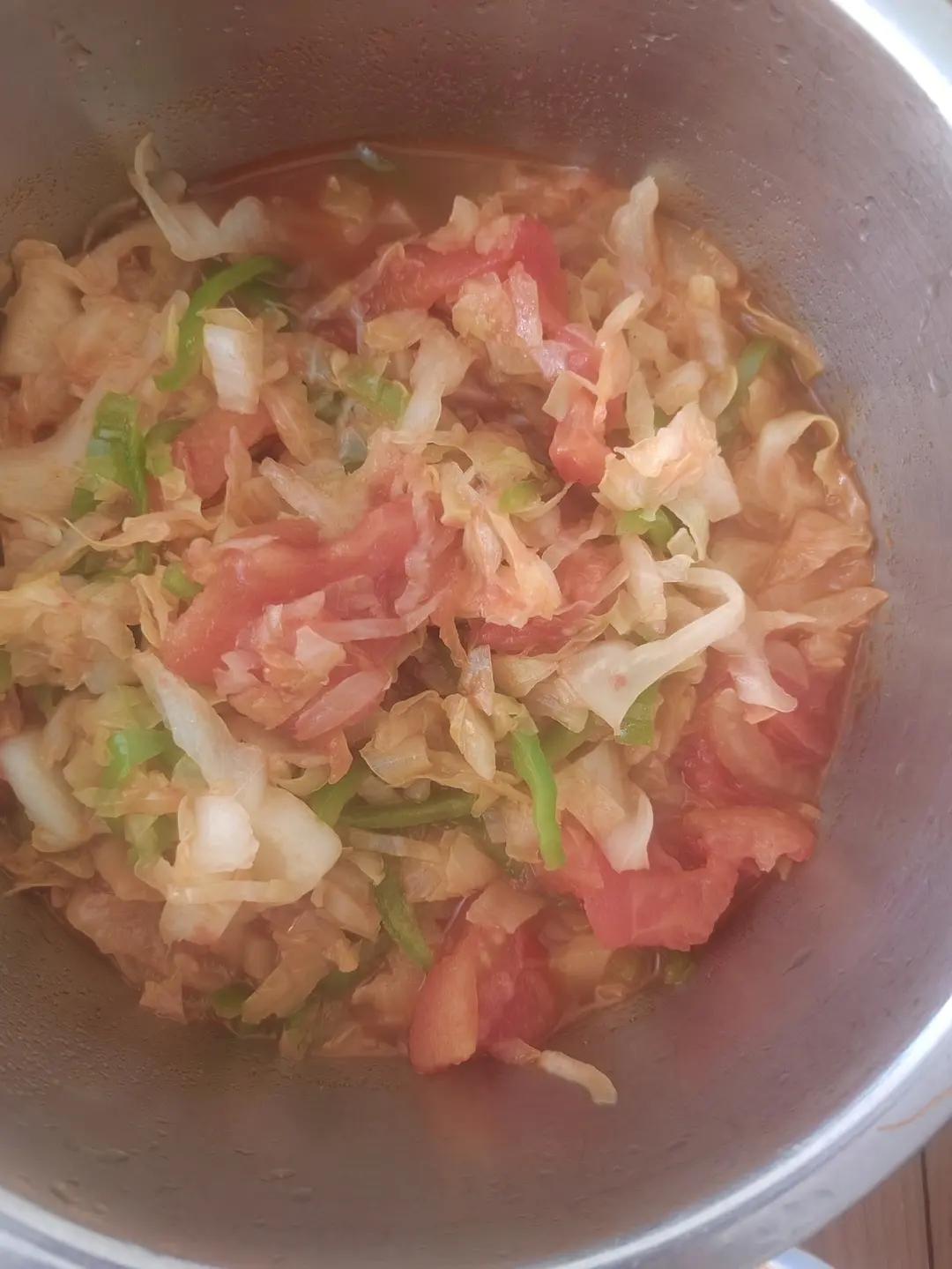 西红柿炒包菜