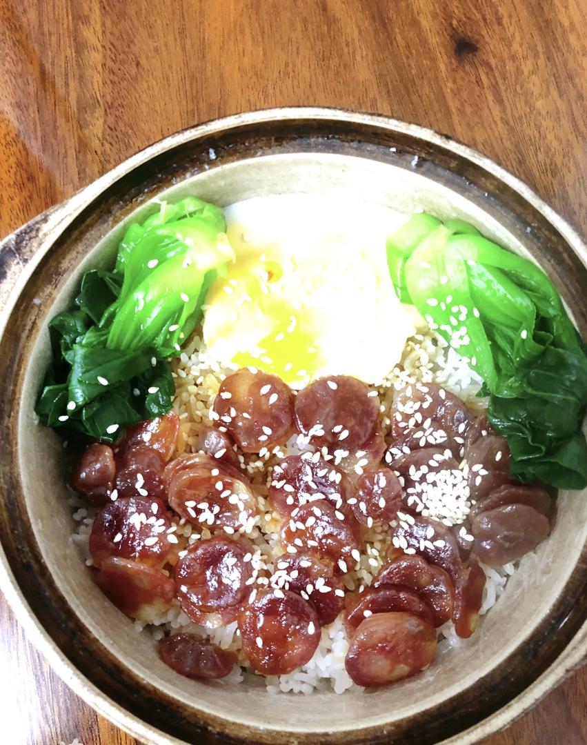 香喷喷的🍲腊肠煲仔饭（砂锅版）超简单神速