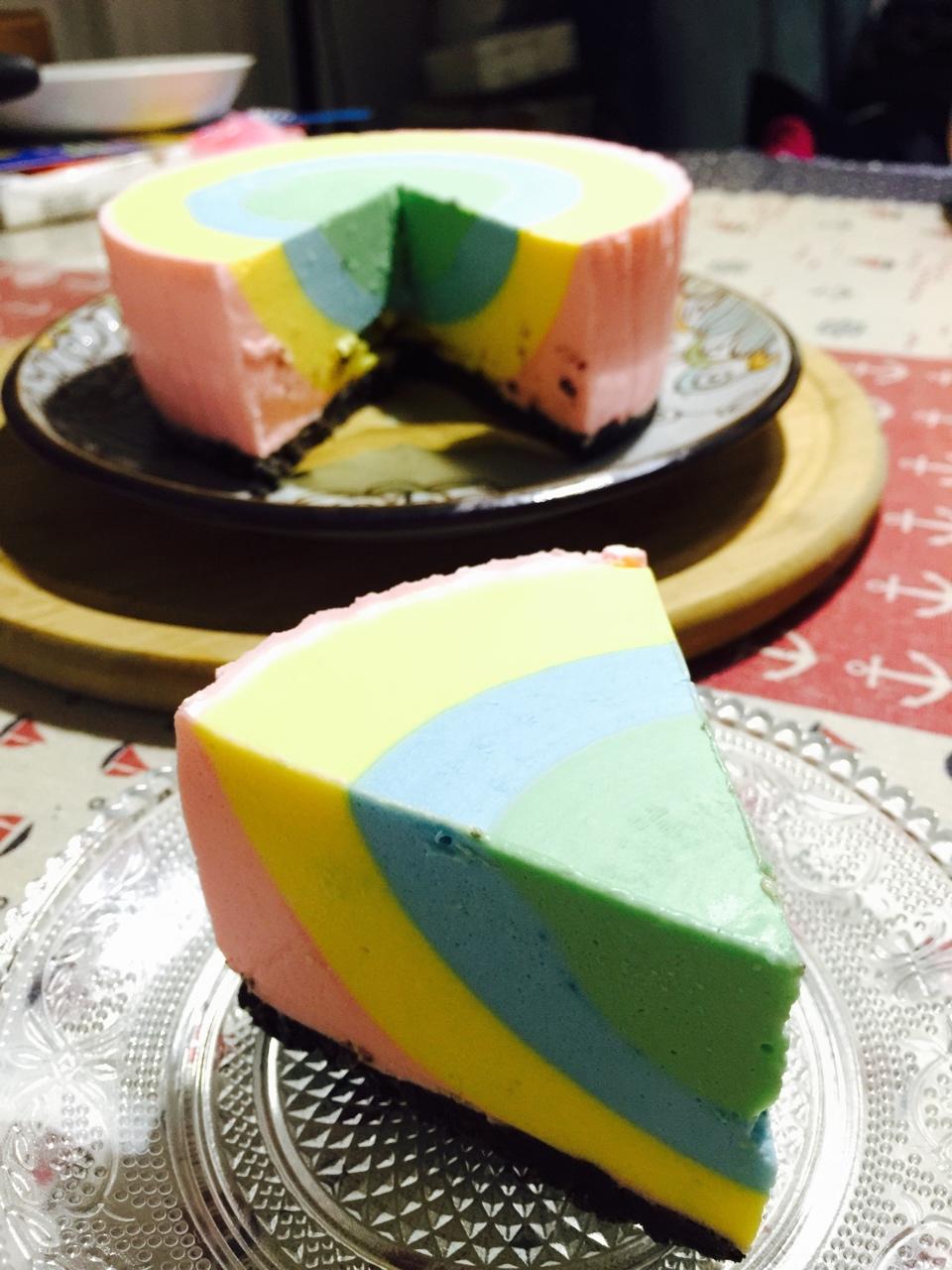 彩虹慕斯蛋糕