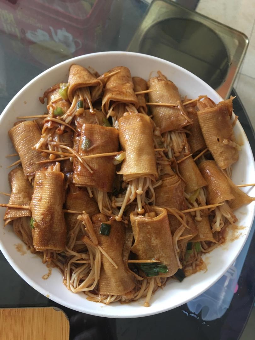 ㊙️超下饭，超好吃的豆腐皮卷金针菇‼️