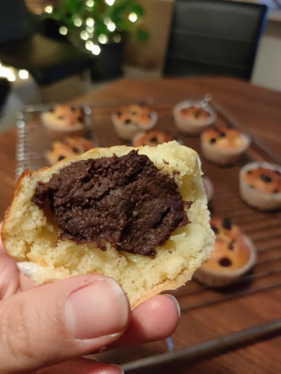 低糖可可夹心葡萄干酸奶玛芬(Quark Muffins mit Chocolate)