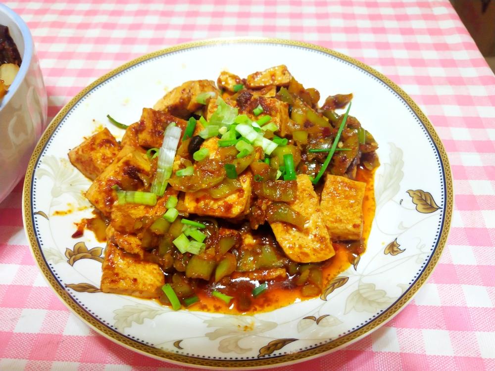 葱油煎豆腐