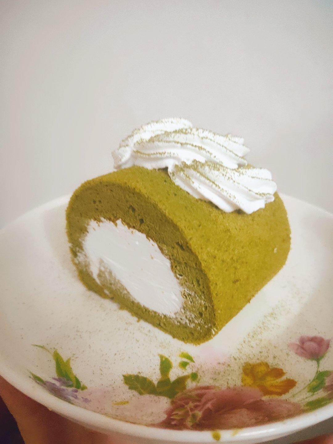 梦丫头呀呀做的日式抹茶蛋糕卷