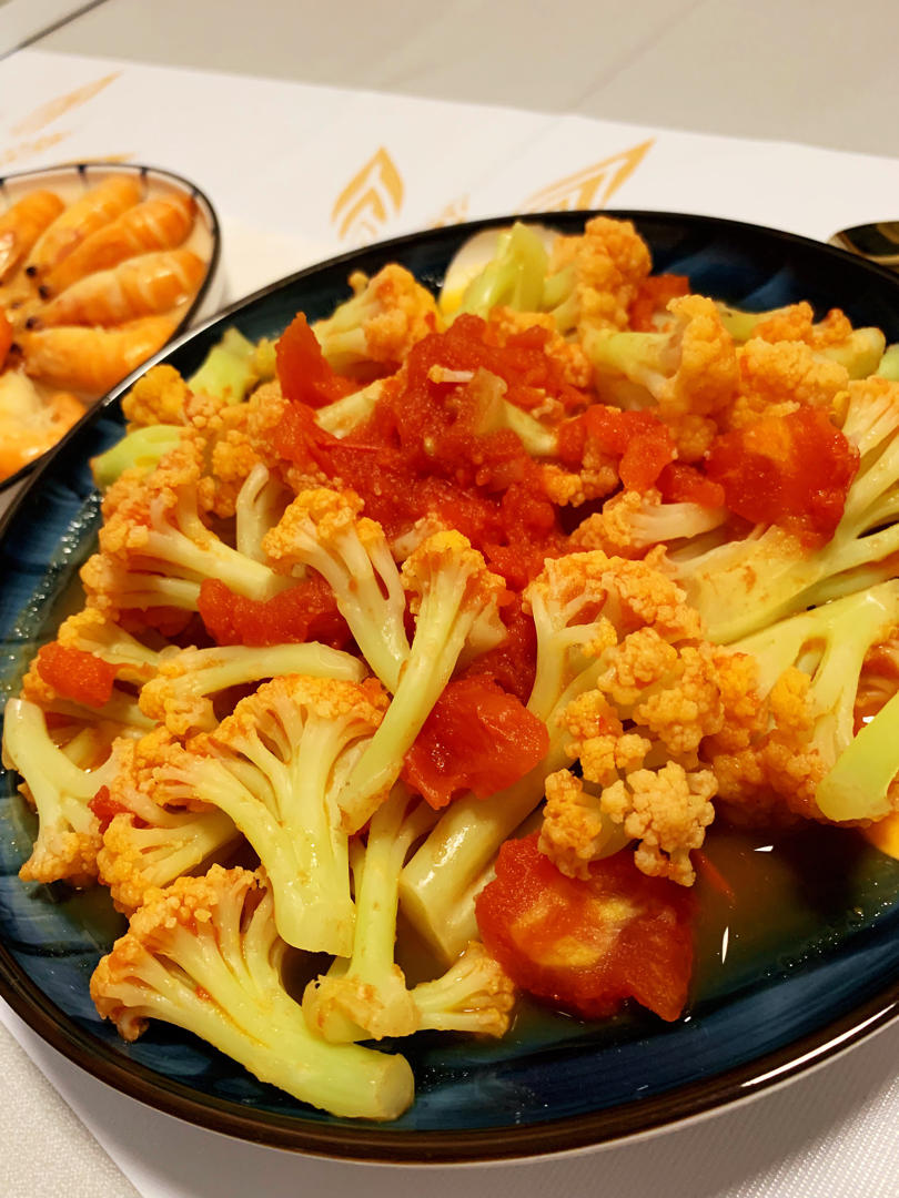 有机花菜炒西红柿