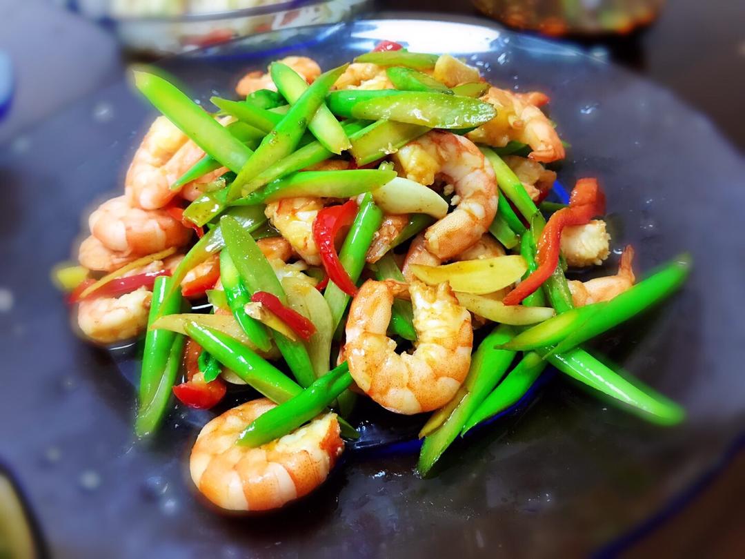 清炒芦笋虾仁