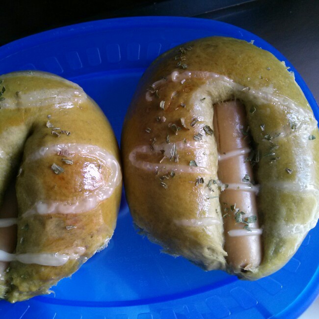 抹茶豆沙小面包（无油脂）