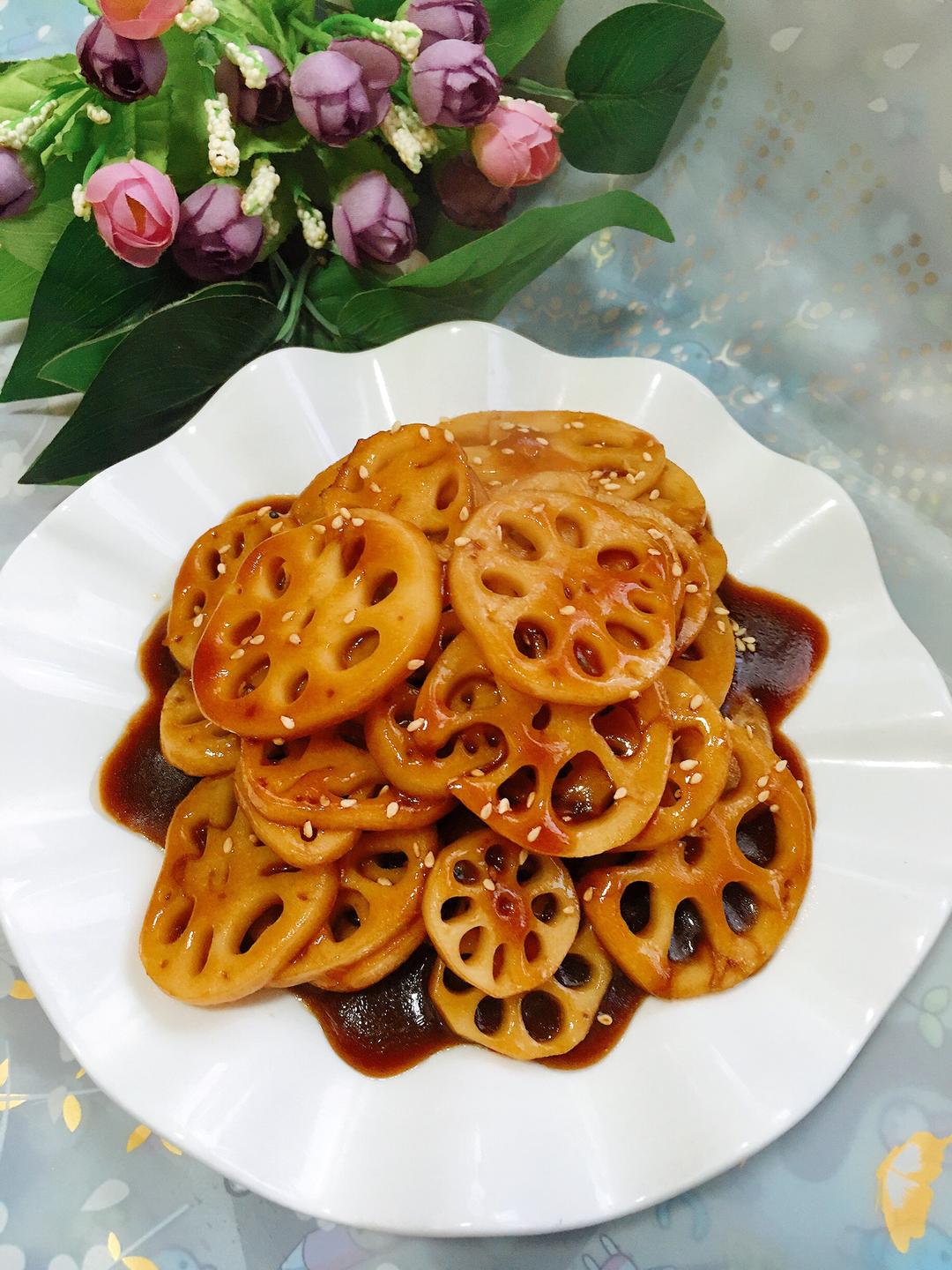 酸酸甜甜清脆可口的糖醋藕片