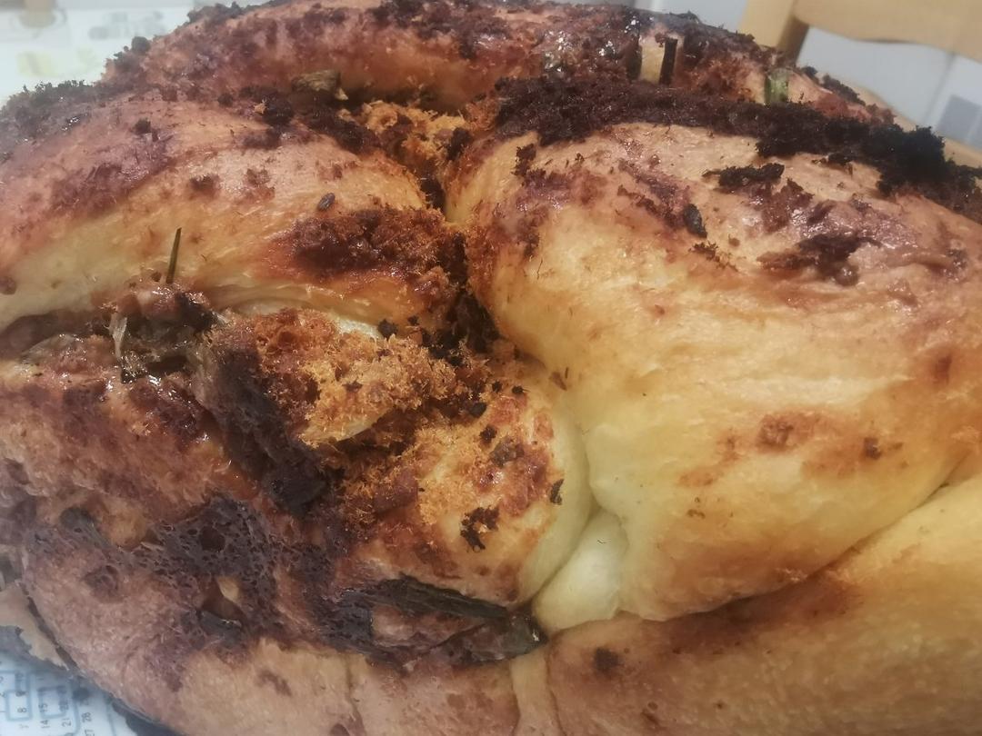 香葱肉松手撕吐司