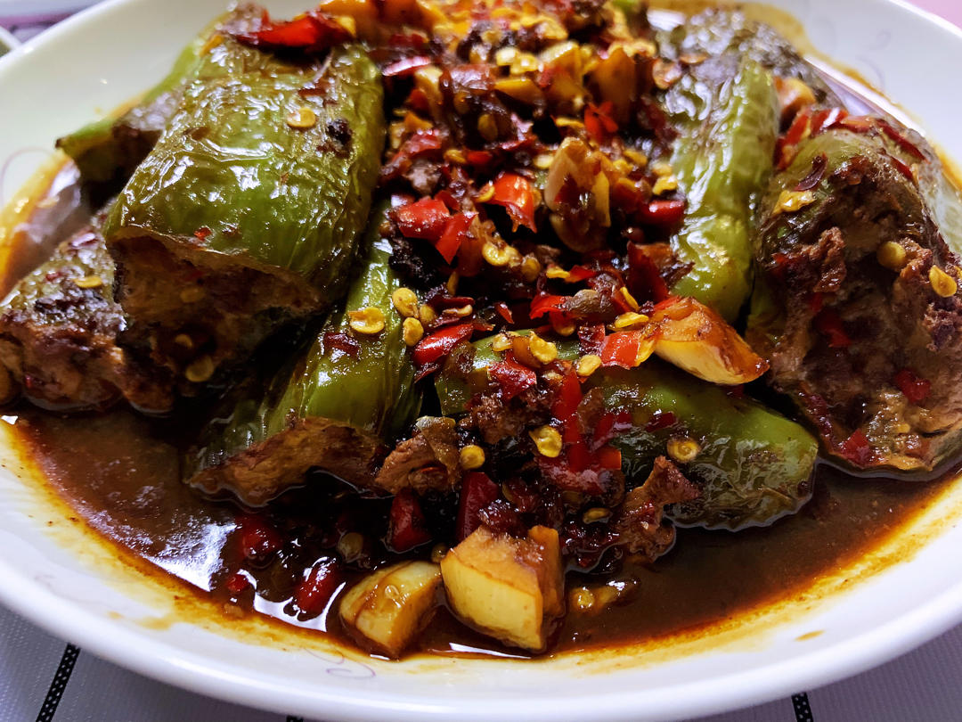 肉酿虎皮尖椒-你怎么那么好吃