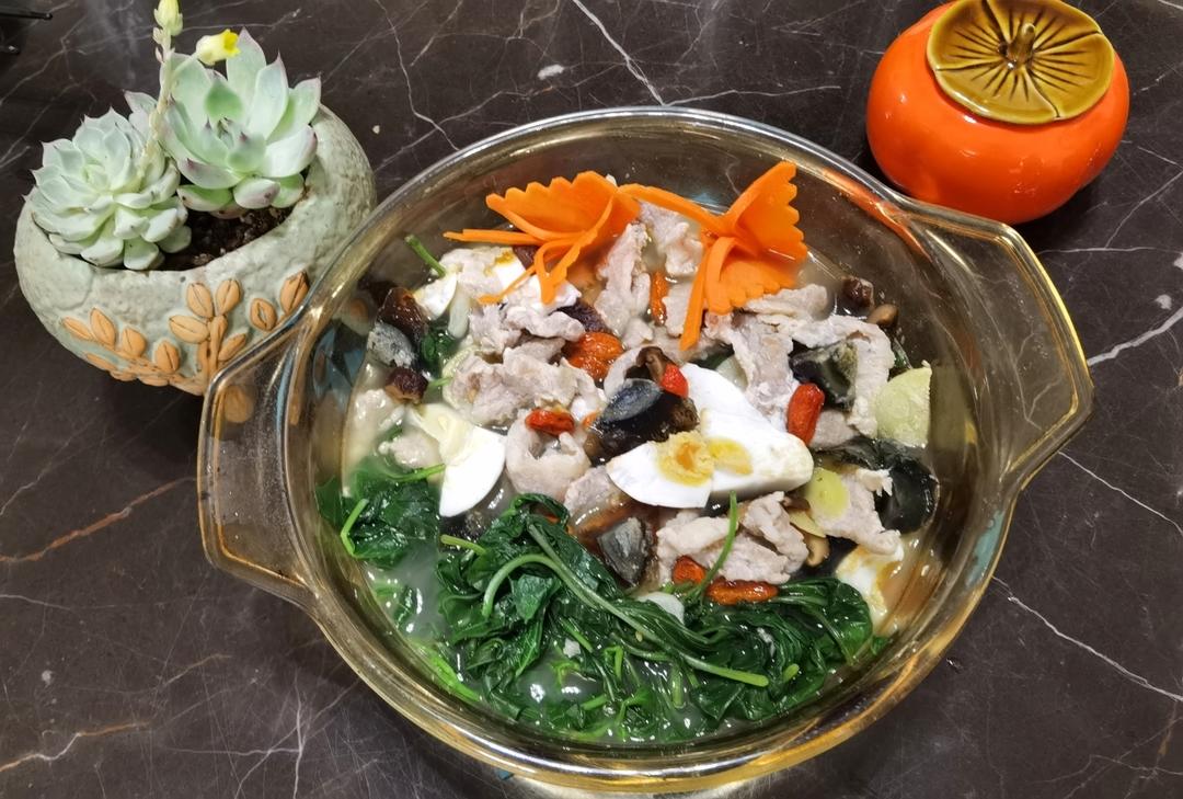 金银蛋上汤苋菜