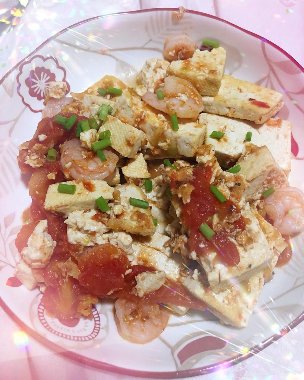 番茄烧老豆腐( Stewed Bean Curd with Tomato)