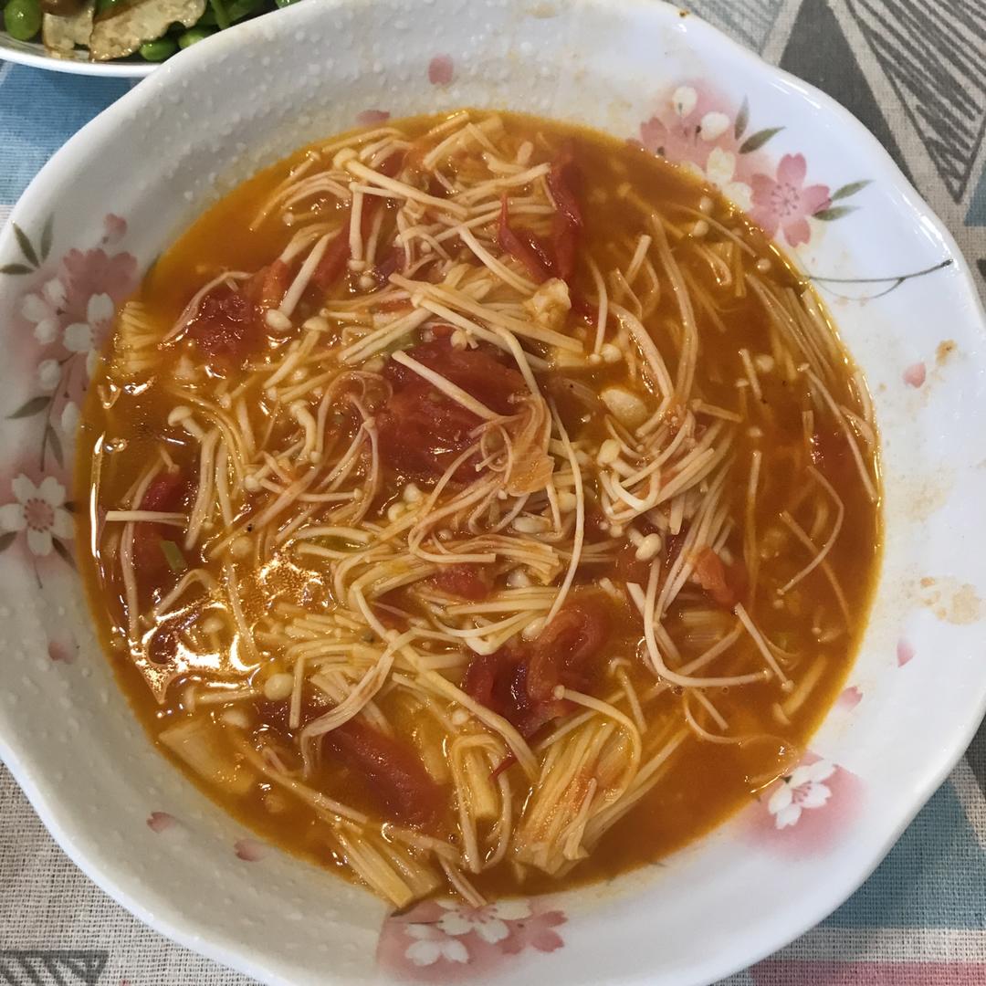 简单易做的茄汁金针菇（泡饭利器）