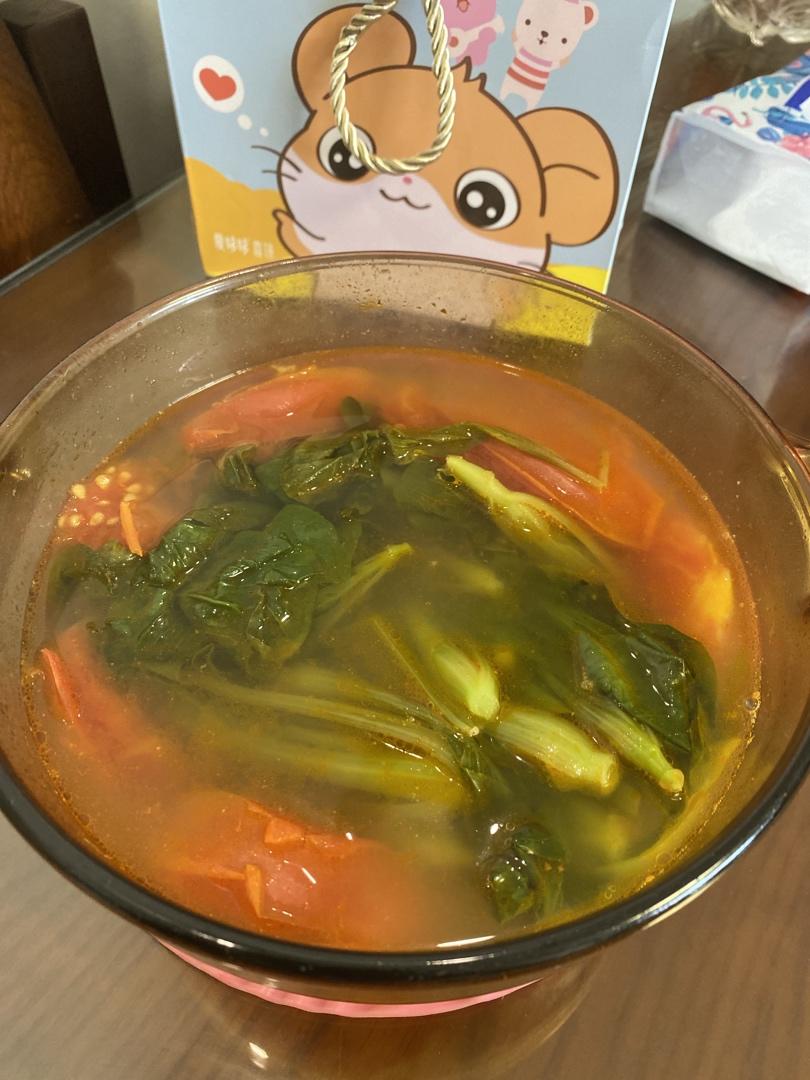鲜菇豆腐鸡毛菜汤