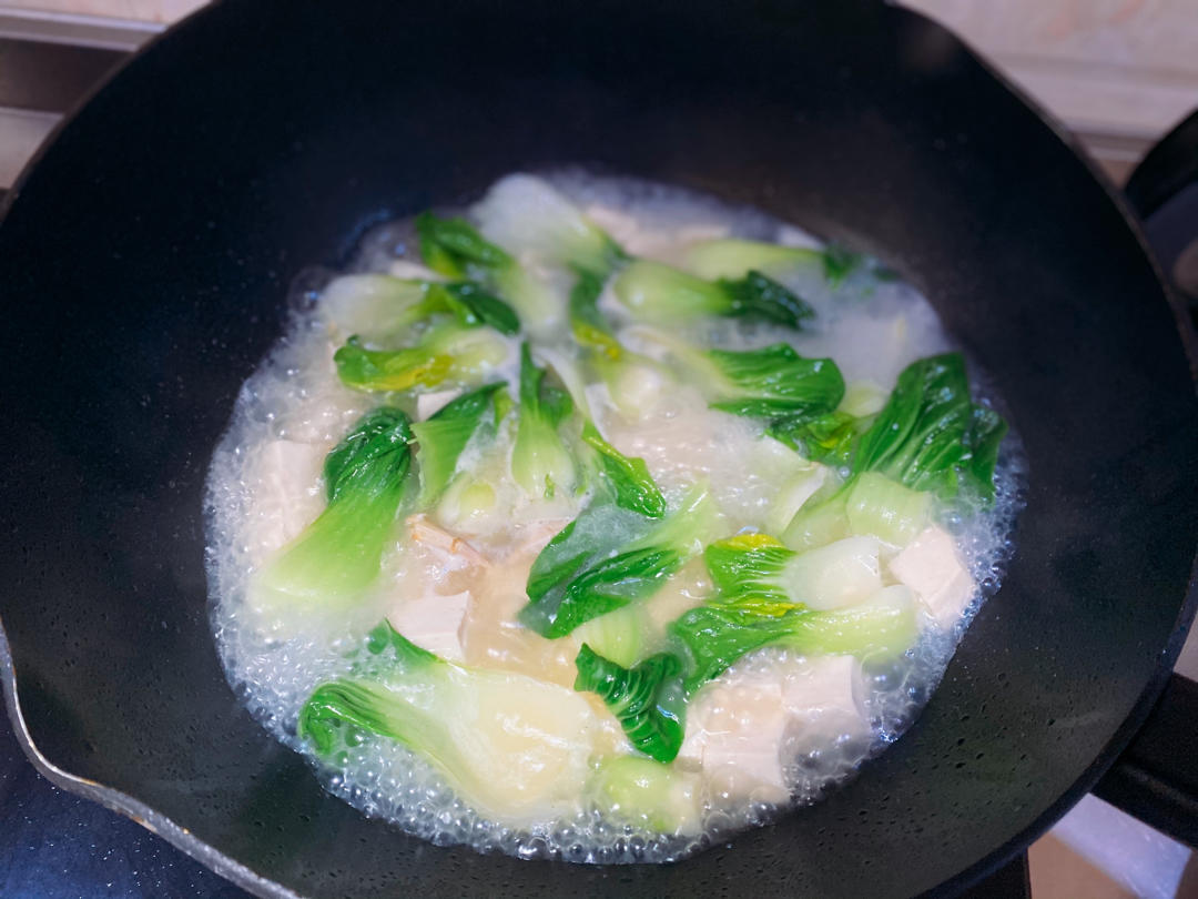 小白菜海米炖豆腐