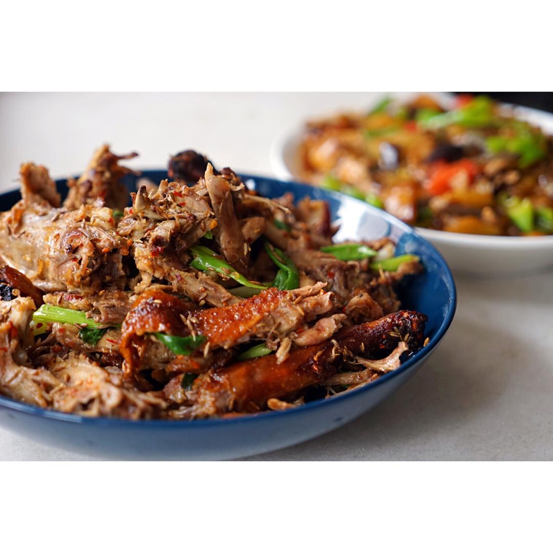 烟影斜阳做的孜然炒鸡架