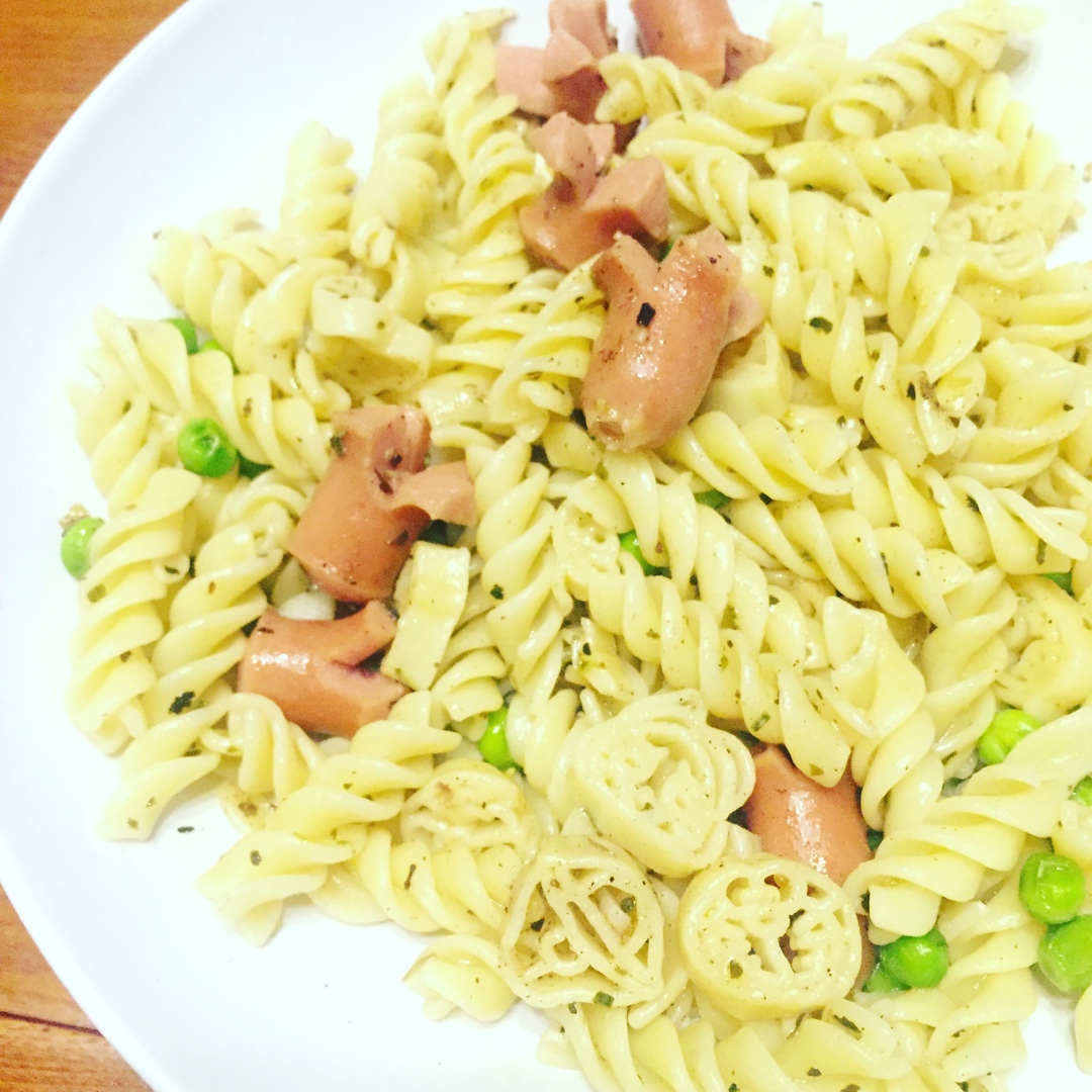培根豌豆意面