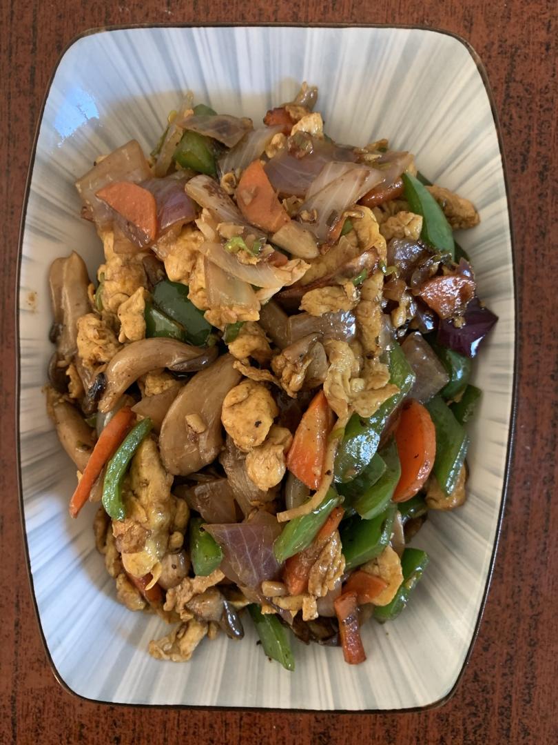 可荤可素的下饭菜——蘑菇青椒炒鸡蛋