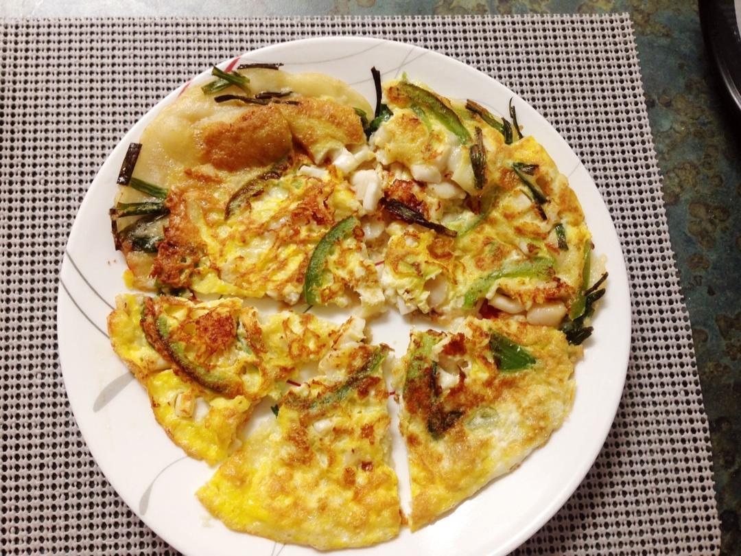 韩式海鲜葱饼