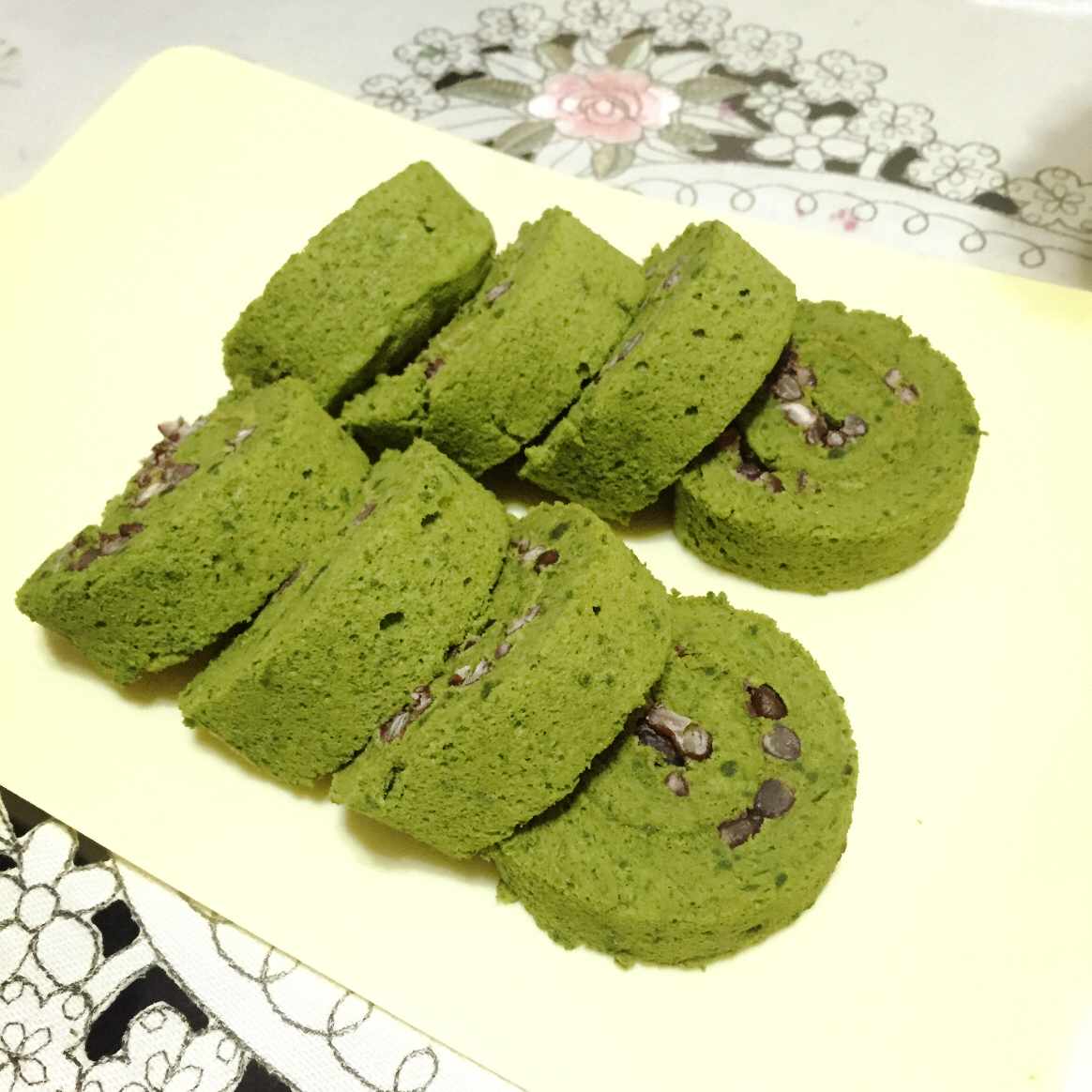 抹茶红豆蛋糕卷