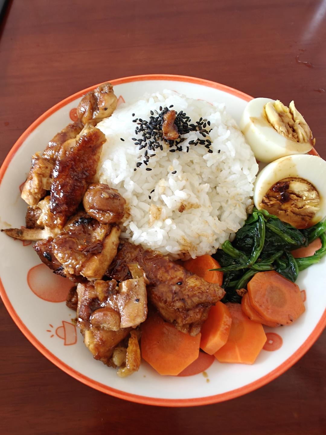 不放一滴油的照烧鸡腿饭