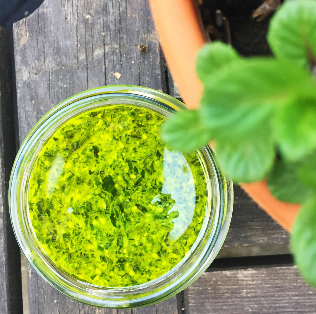自制新鲜Pesto 传统罗勒松仁青酱意面酱