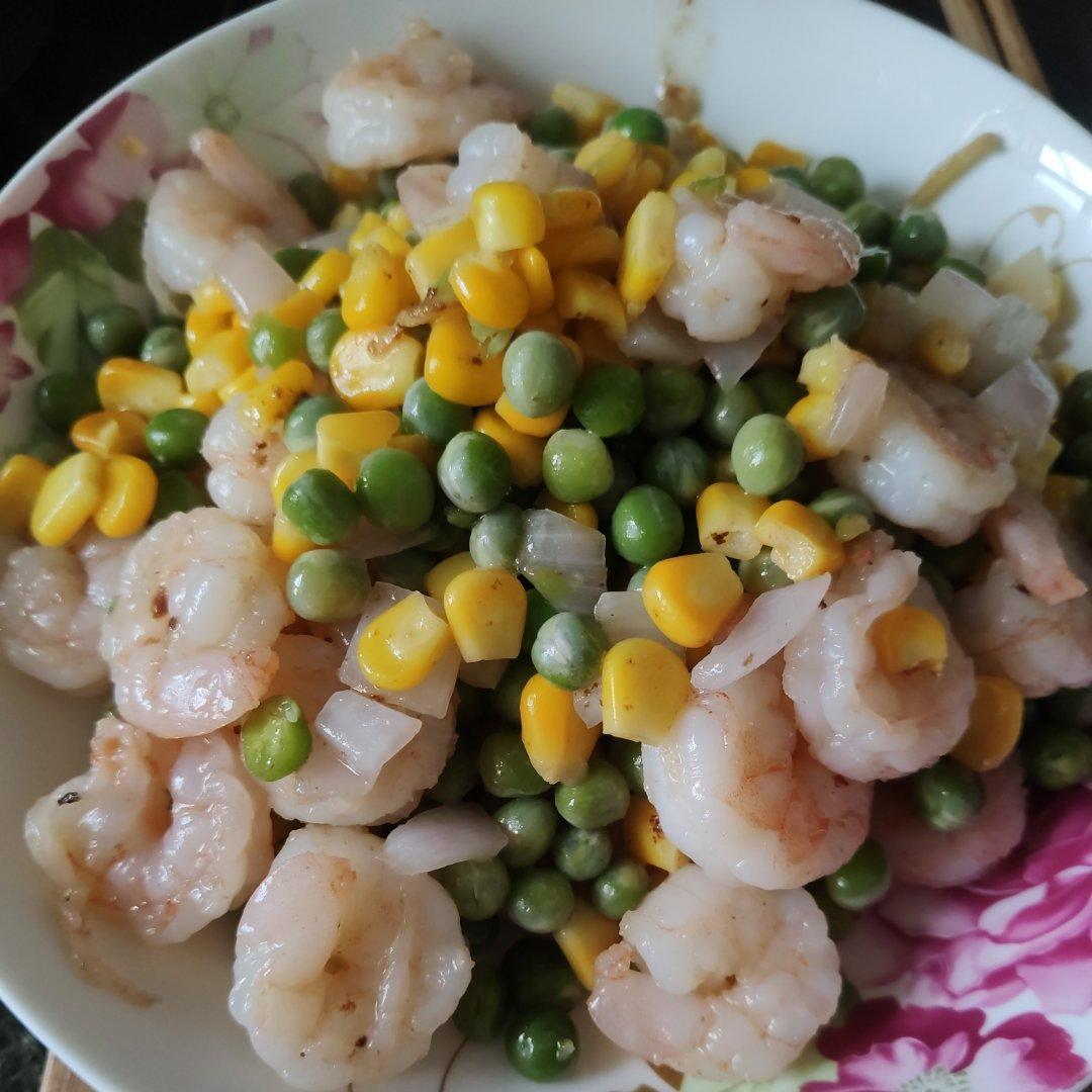虾仁炒玉米青豆