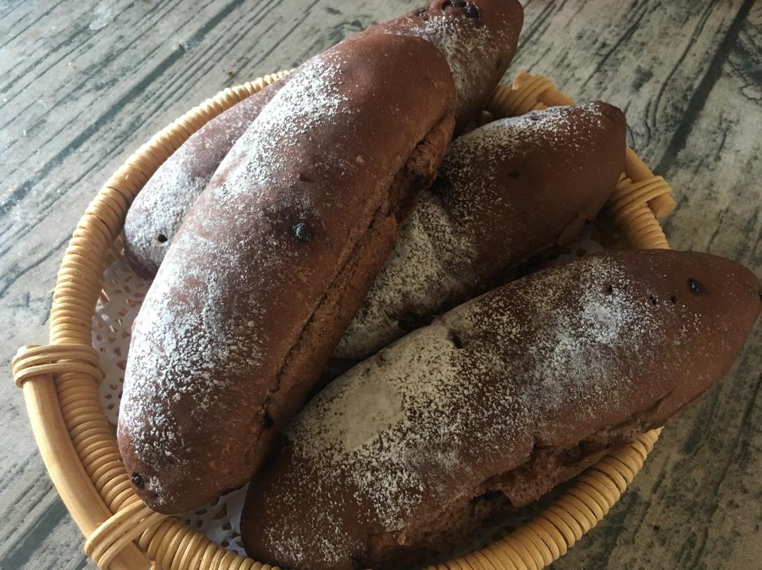 简58做的便便面包巧克力香蕉奶酪软欧