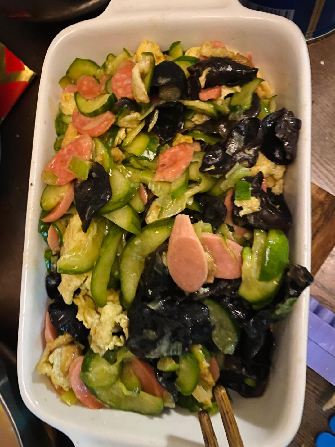 清脆可口的「黄瓜炒鸡蛋」