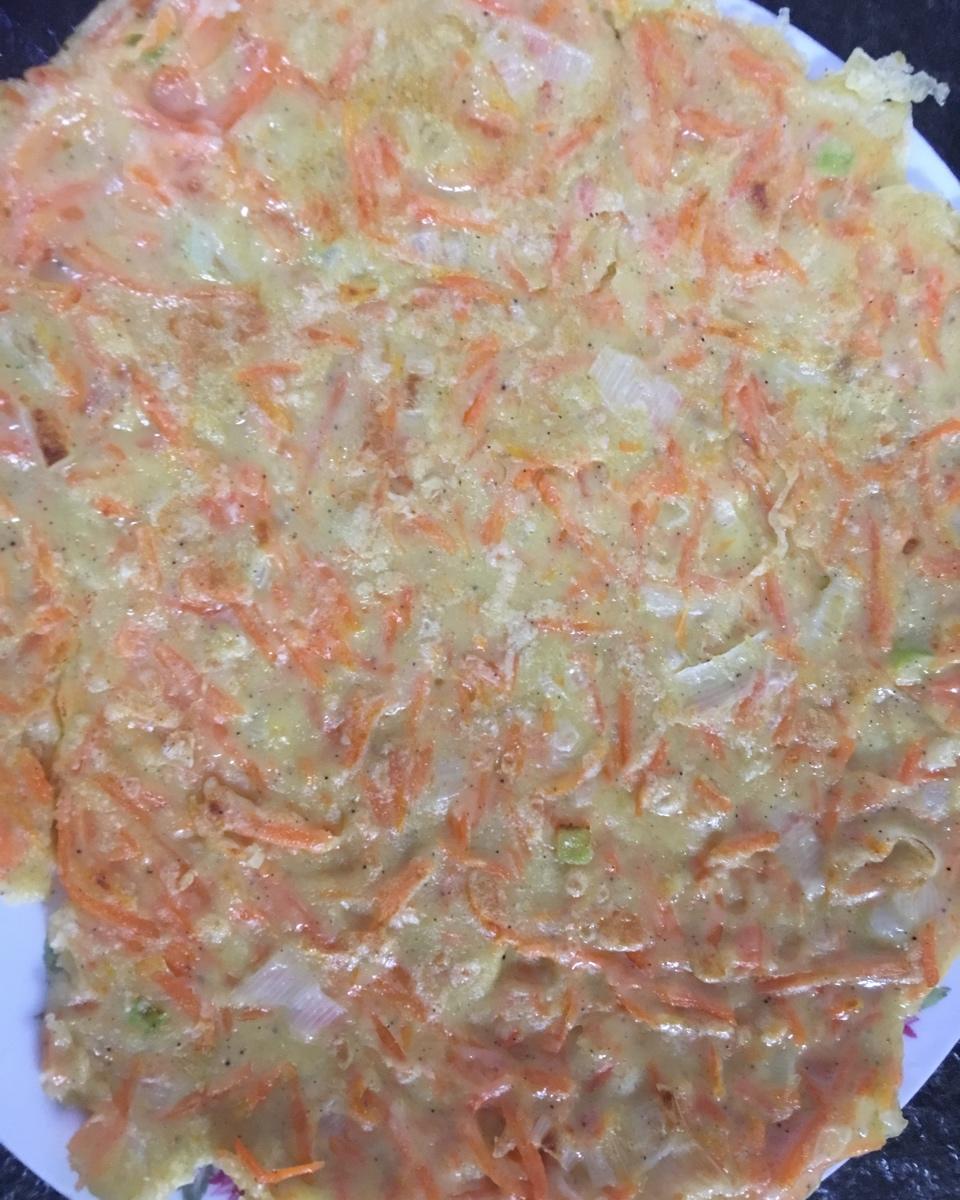 电饼铛胡萝卜丝葱花鸡蛋饼