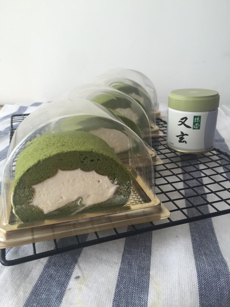 抹茶红豆蛋糕卷