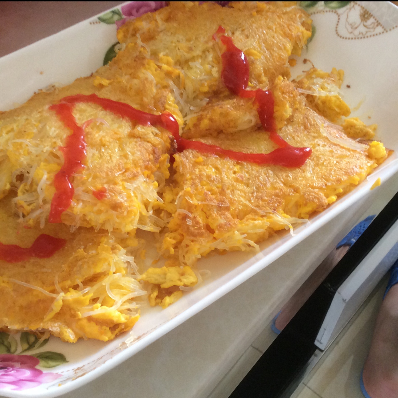 miss森系做的鸡蛋粉丝煎