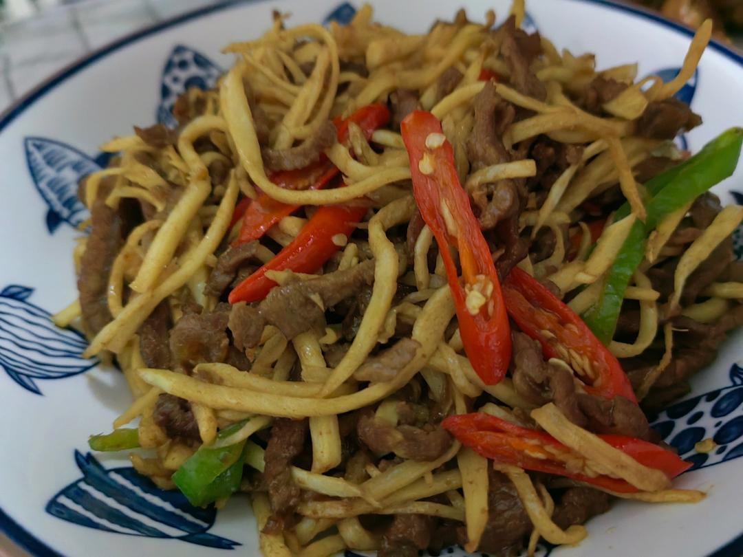茭瓜(茭白)炒牛肉
