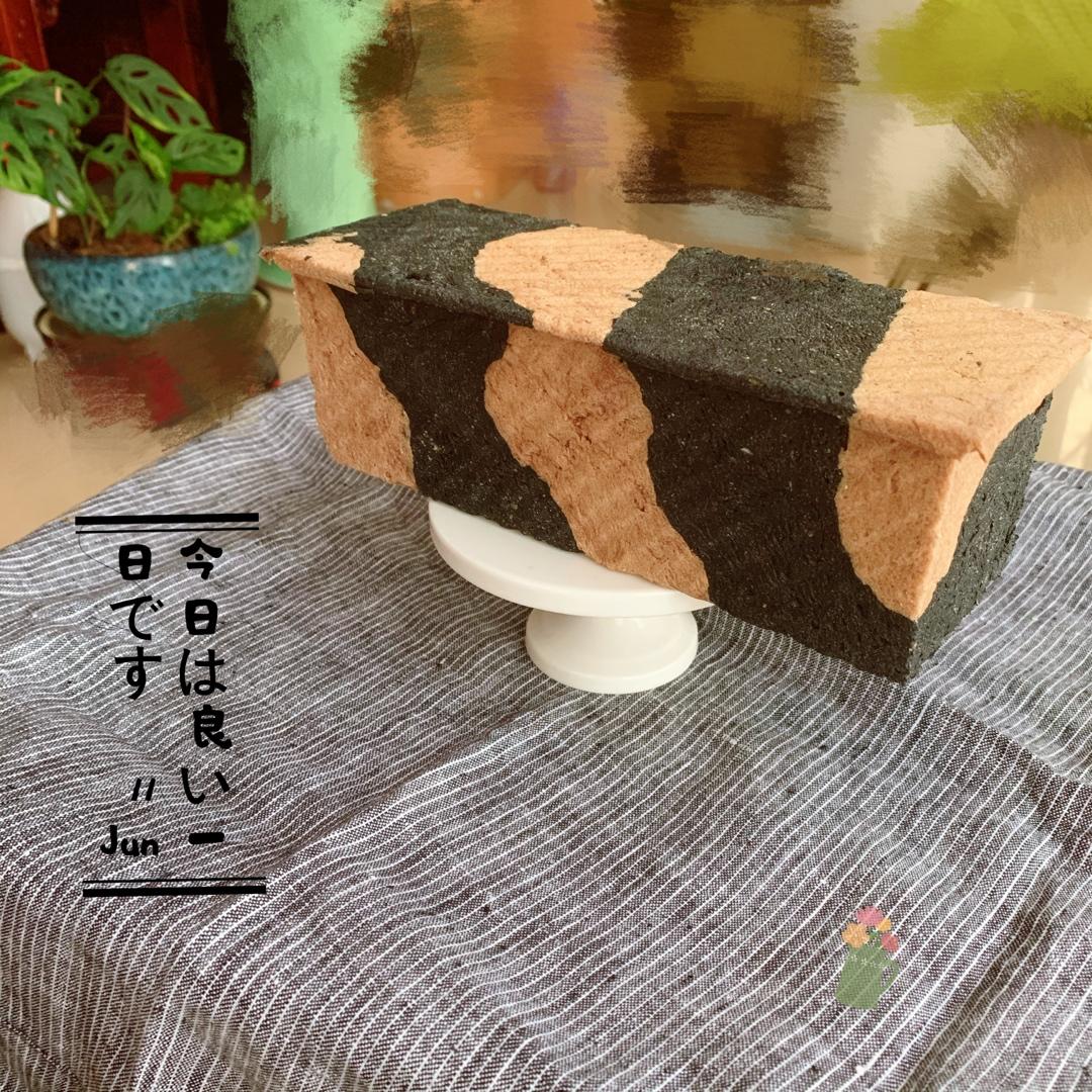 抹茶双色豆渣面包