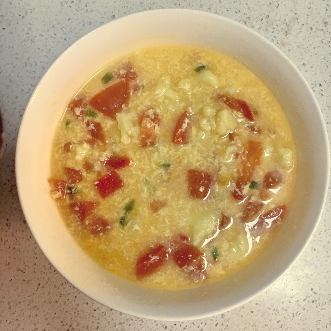 西红柿鸡蛋疙瘩汤