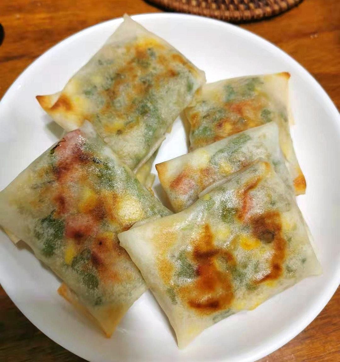 一折一煎就搞定的【早餐豇豆饼】