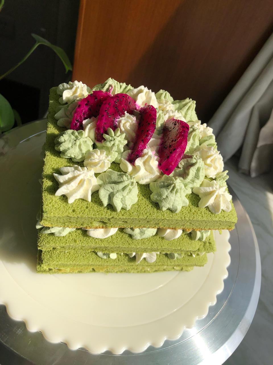 抹茶奶油蛋糕—做法简单颜值超高