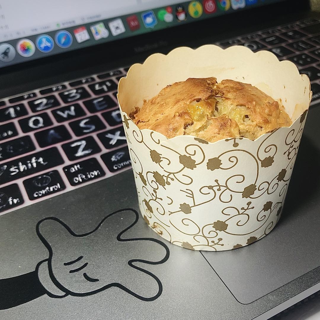 无糖海盐香蕉夹心花生酱燕麦快手马芬【健康主食】