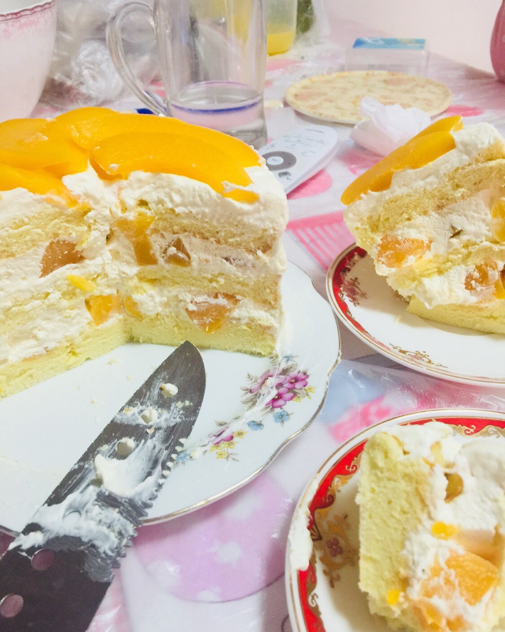 黄桃奶油蛋糕图片大全图片