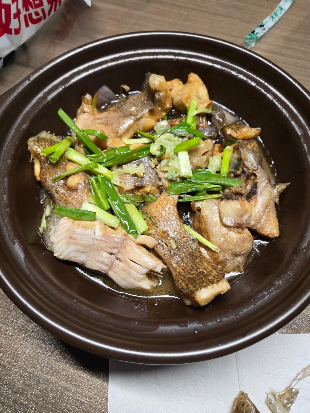 葱香焗鲈鱼