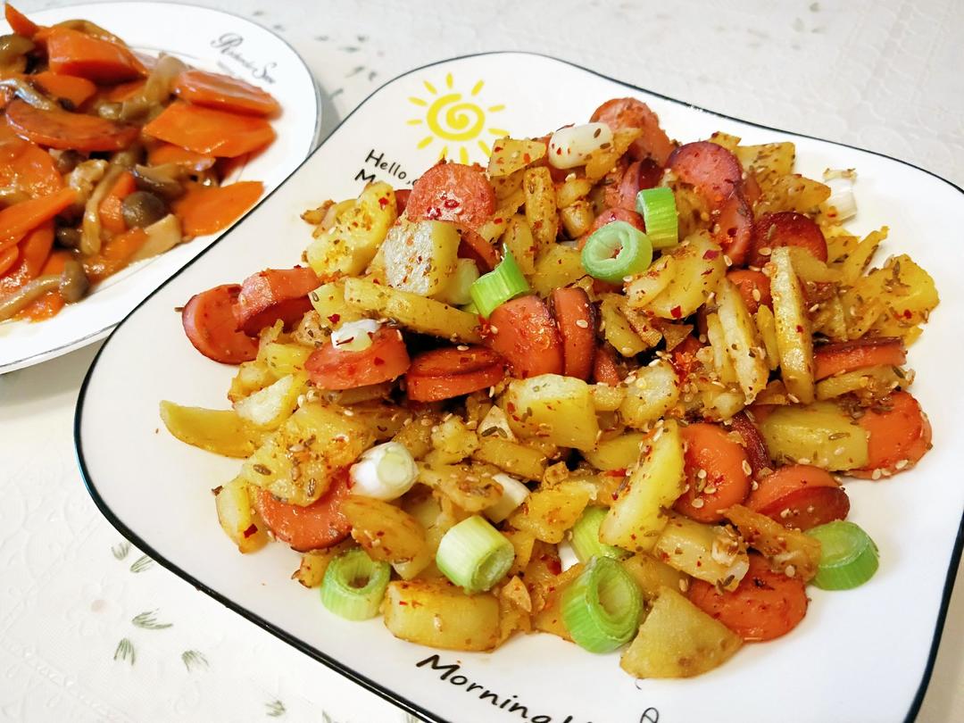 孜然土豆火腿肠 香辣过瘾还便宜！