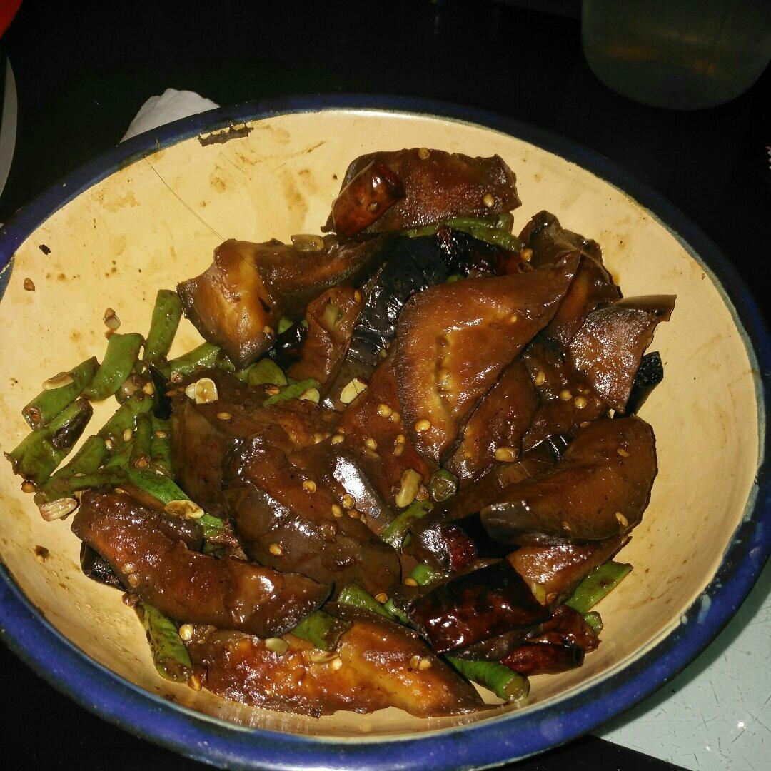 茄子炒豆角（改良版 健康少油）