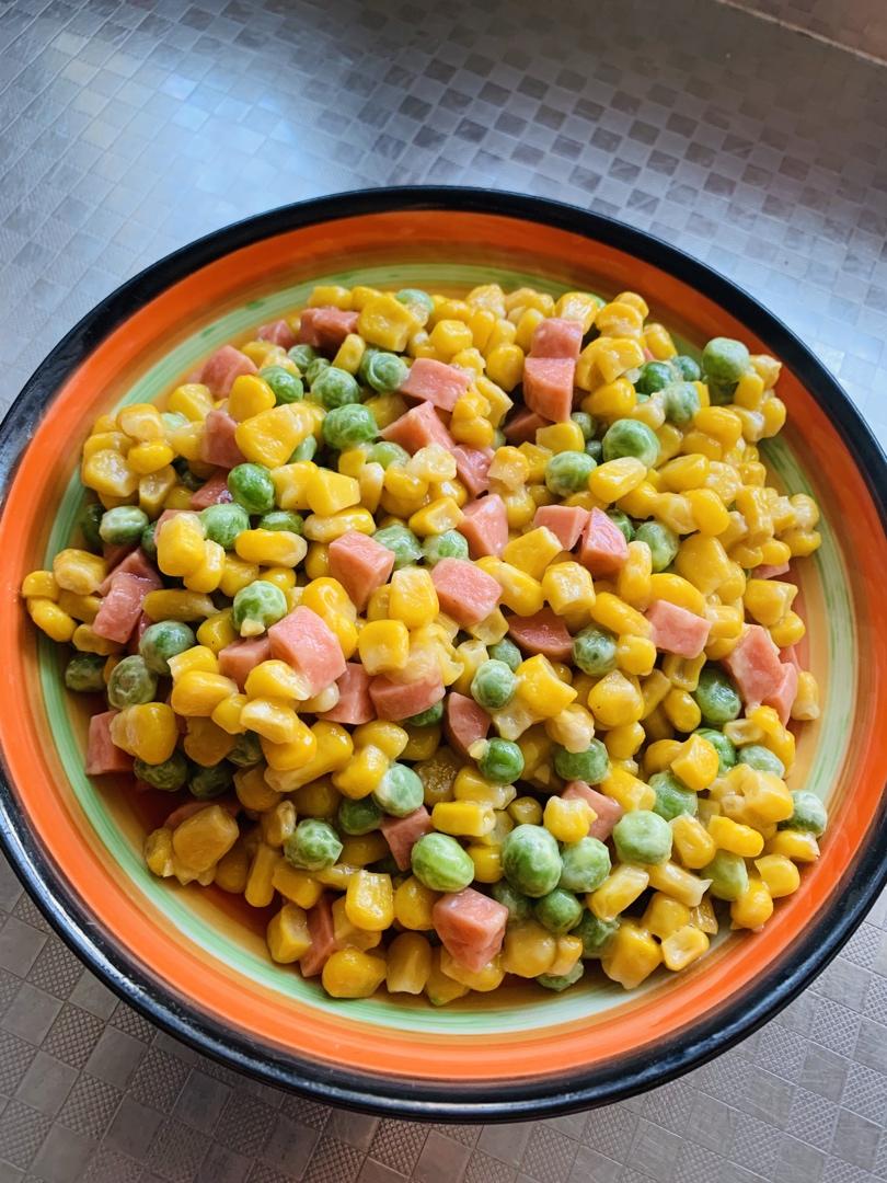青豆玉米火腿粒粒炒
