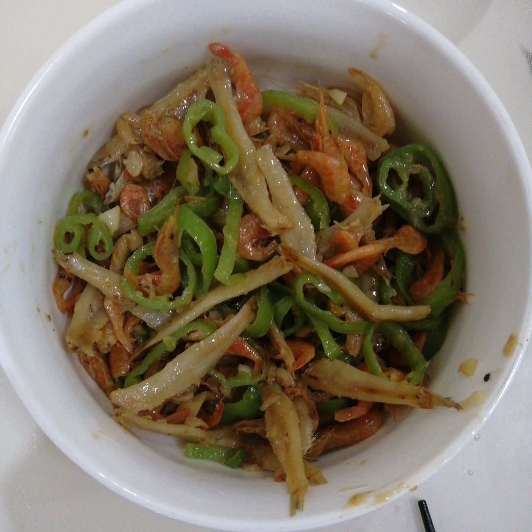 韭菜虾米炒银鱼