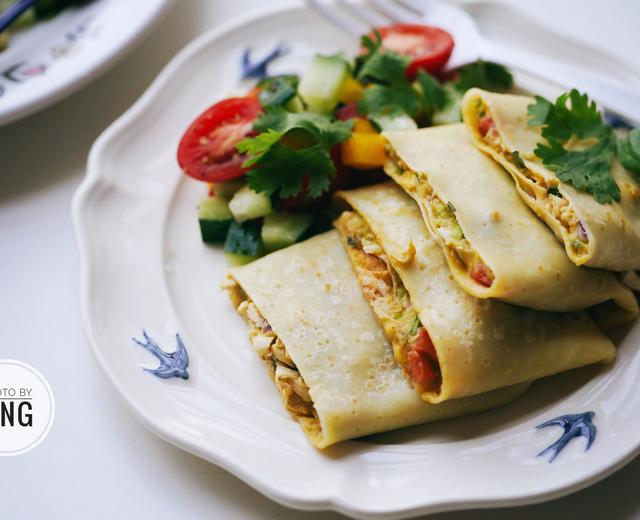 墨西哥沙拉芝士鸡肉饼的做法