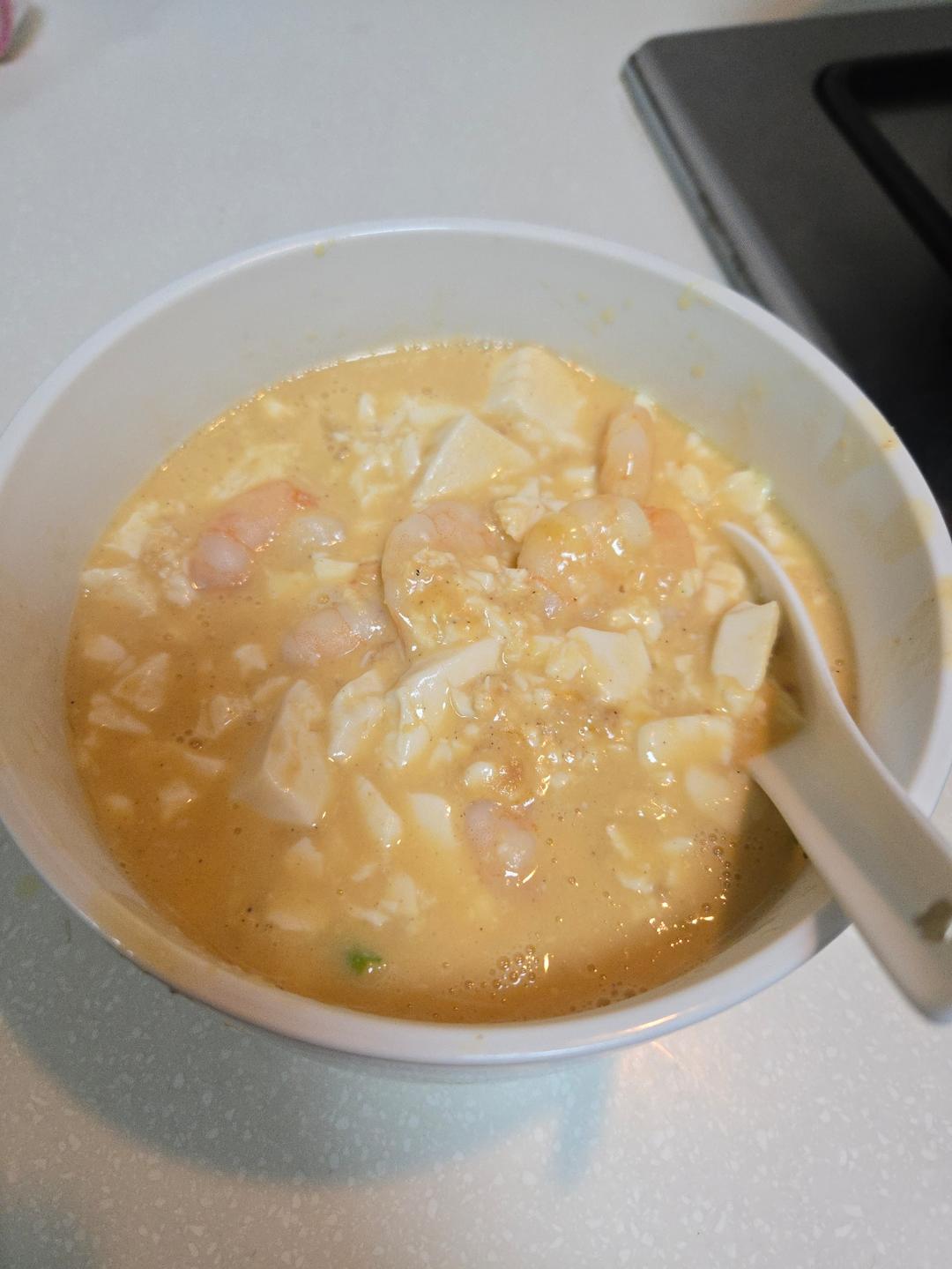 咸蛋黄虾仁豆腐