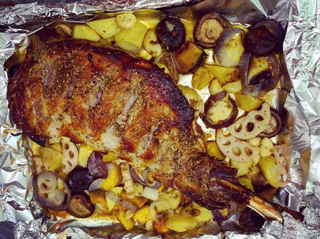 孜然蒜香烤羊腿