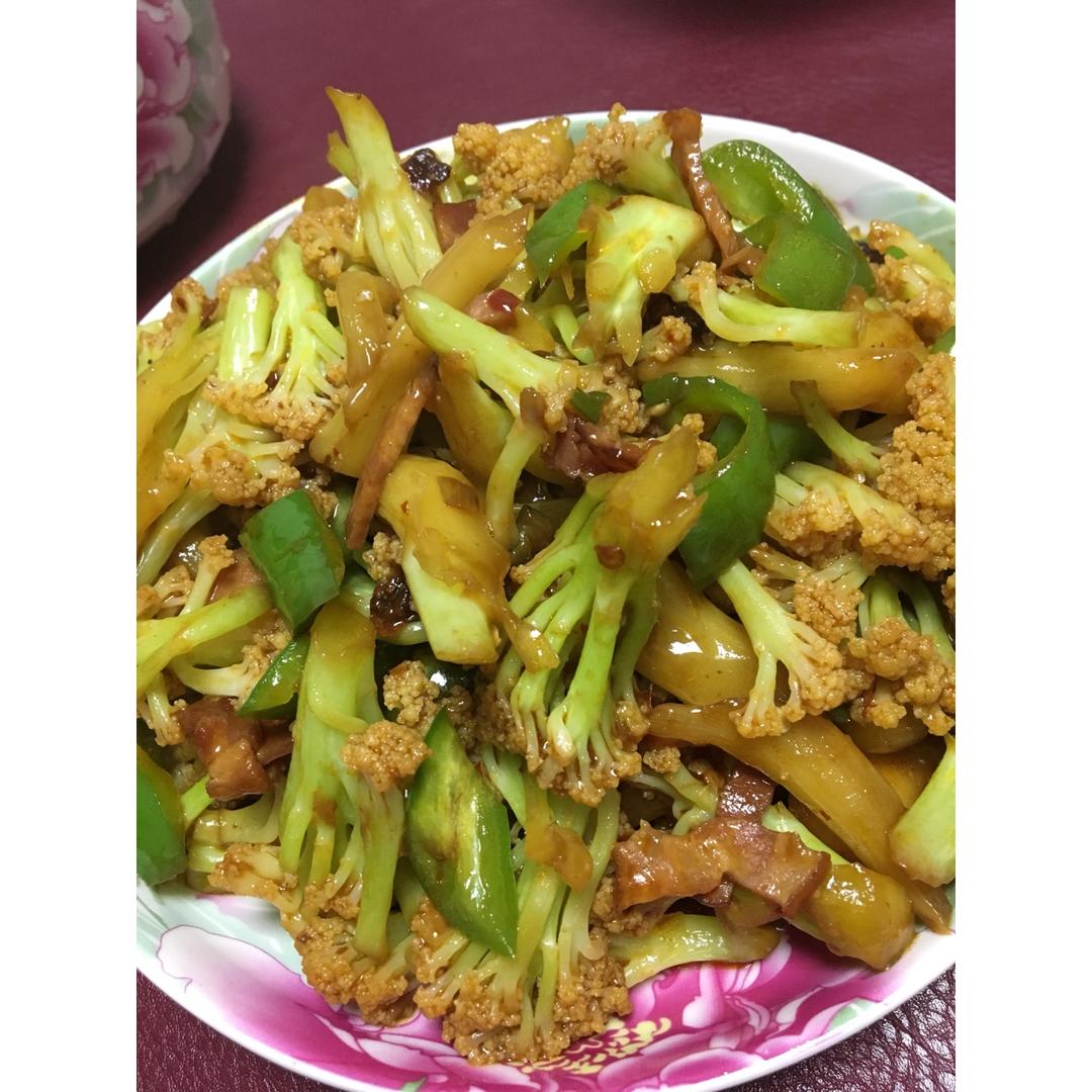 干煸培根有机菜花